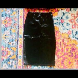 Faux leather pencil skirt